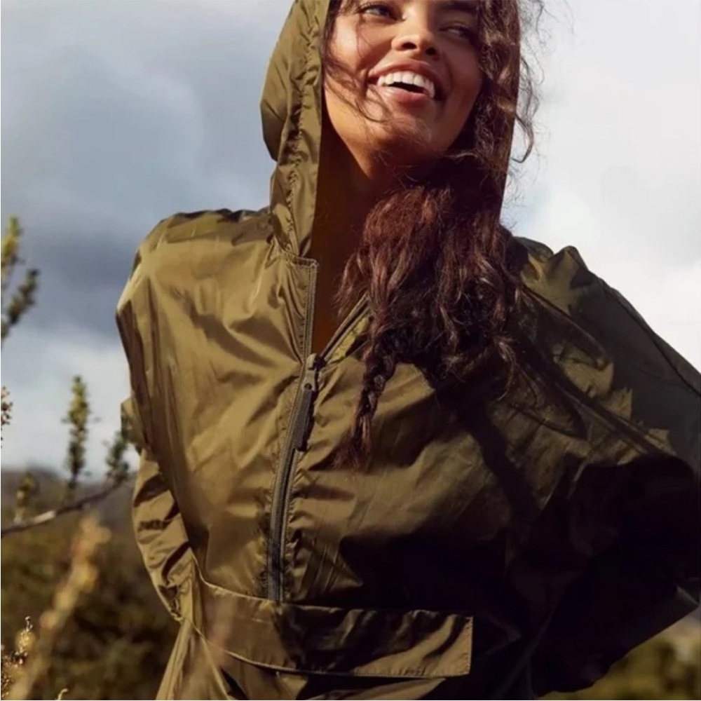 Aerie Offline Metallic Olive Quarter Zip Pullover Size Small